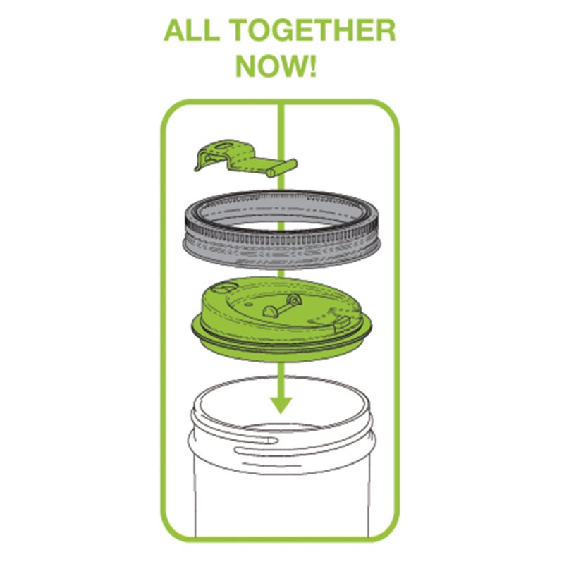 Jarware Mason Jar Drink Lid, Wide Mouth, Green - Image 5